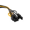 Akyga AK-CA-80 Cable adaptador de alimentación SATA a PCIe 6+2 pines, 15 cm