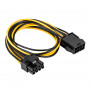 Akyga AK-CA-82 Cable prolongador de alimentación PCIe 8 pines (6+2), 6+2 pines (M) a 8 pines (H), 40 cm