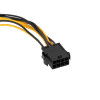 Akyga AK-CA-82 Cable prolongador de alimentación PCIe 8 pines (6+2), 6+2 pines (M) a 8 pines (H), 40 cm