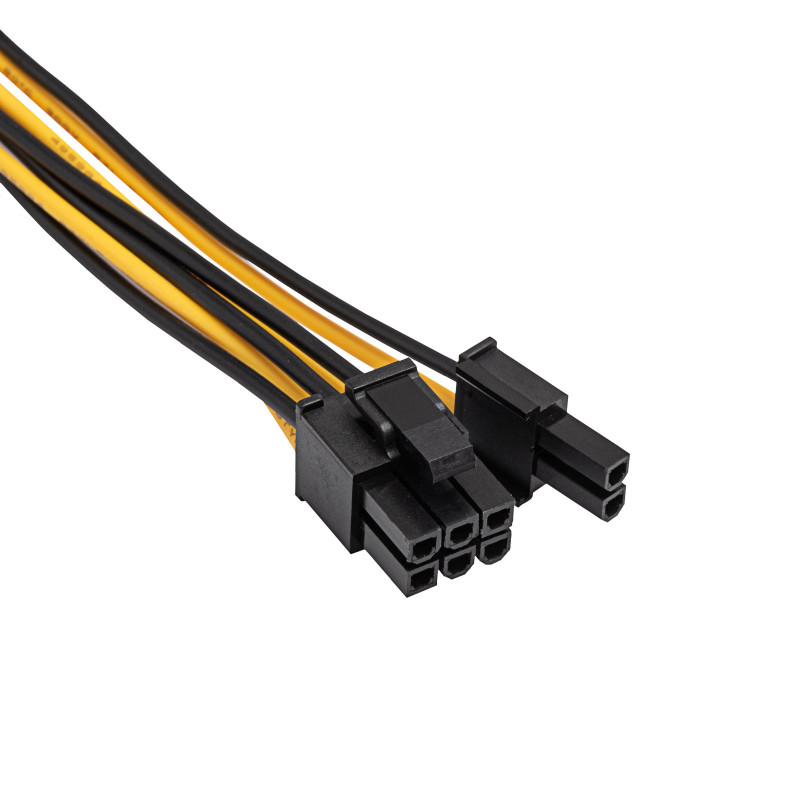 Akyga AK-CA-82 Cable prolongador de alimentación PCIe 8 pines (6+2), 6+2 pines (M) a 8 pines (H), 40 cm
