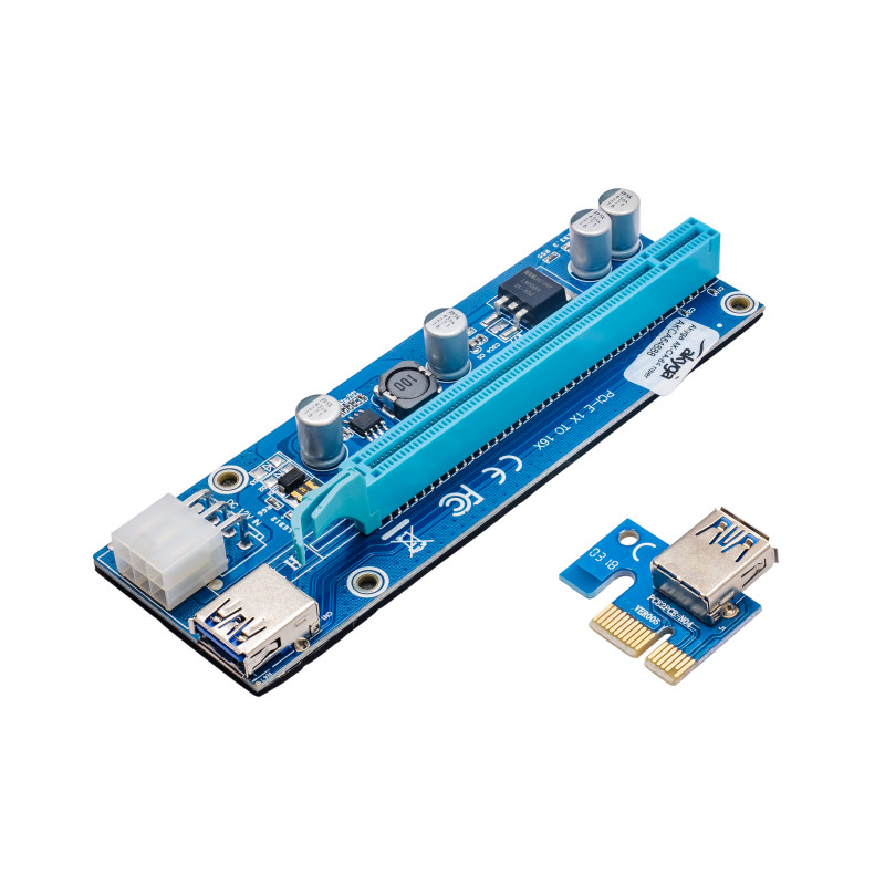Akyga AK-CA-64 Kit riser PCIe x1 a x16 con cable USB 3.0 de 55 cm
