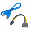 Akyga AK-CA-64 Kit riser PCIe x1 a x16 con cable USB 3.0 de 55 cm