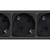 Akyga AK-SP-06A Regleta con protección contra sobretensiones, 5x tomas Schuko CEE 7/3 (tipo F), interruptor, 1,8 m, negro