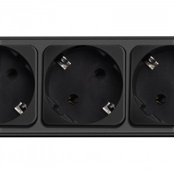 Akyga AK-SP-06A Regleta con protección contra sobretensiones, 5x tomas Schuko CEE 7/3 (tipo F), interruptor, 1,8 m, negro