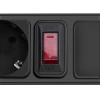 Akyga AK-SP-06B Regleta con protección contra sobretensiones, 5x tomas Schuko CEE 7/3 (tipo F), interruptor, 3 m, negro