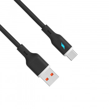 Akyga AK-USB-62 Cable USB USB-A (m) / USB-C (m), USB 2.0, 18W, 1 m, negro, silicona