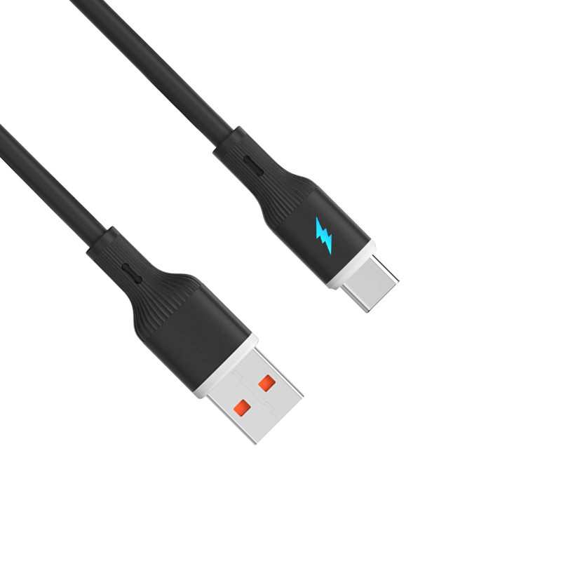 Akyga AK-USB-62 Cable USB USB-A (m) / USB-C (m), USB 2.0, 18W, 1 m, negro, silicona