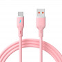 Akyga AK-USB-61 Cable USB USB-A (m) / USB-C (m), USB 2.0, 18W, 1 m, rosa, silicona