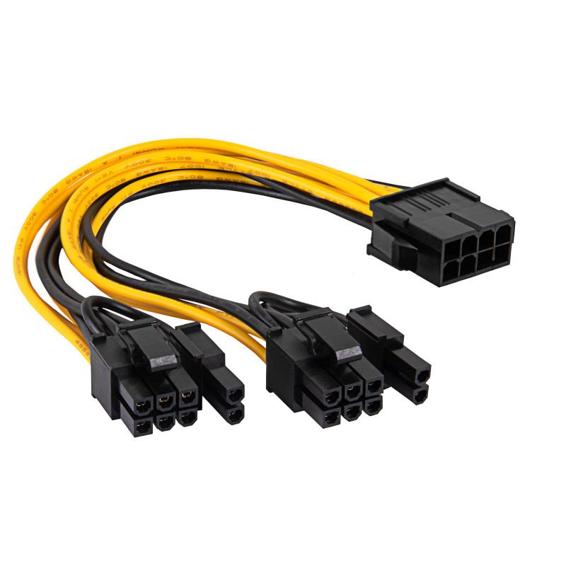 Akyga AK-CA-81 Cable divisor de alimentación PCIe 8 pines a 2x PCIe 6+2 pines
