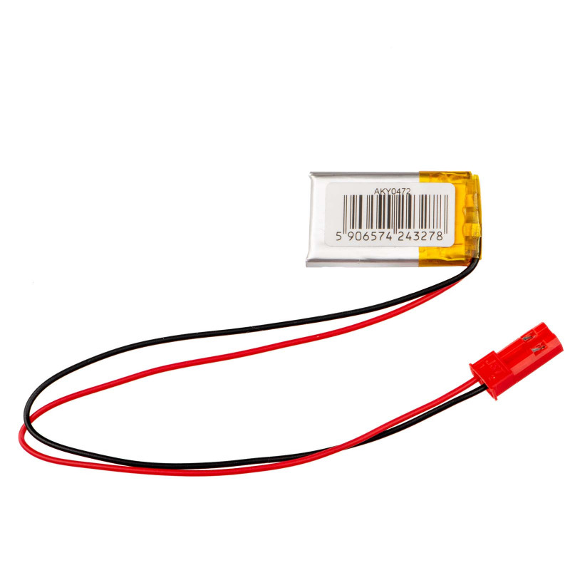 Akyga AKY0472 Batería Li-Po LP301525 3,7 V 85 mAh con PCM, conector JST 2,54 mm 2 pines, cable 150 mm