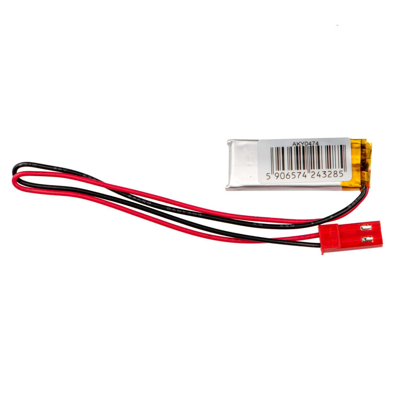Akyga AKY0474 Batería Li-Po LP401230 3,7 V 110 mAh con PCM, conector JST 2,54 mm 2 pines, cable 150 mm