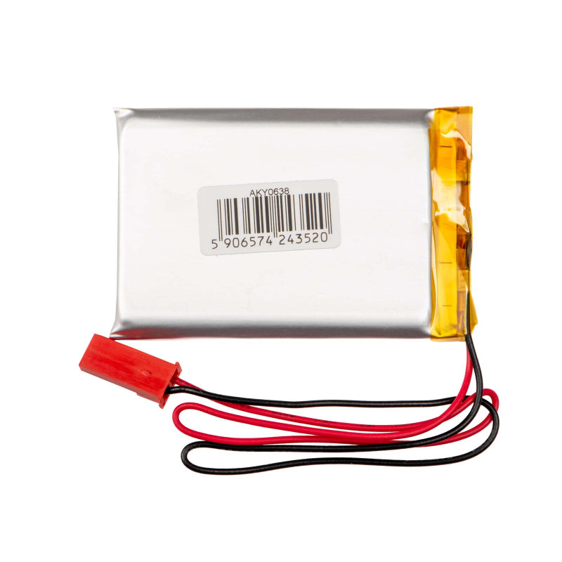 Akyga AKY0108 Batería Li-Po LP603048 3,7 V 850 mAh con PCM, conector JST 2,54 mm 2 pines, cable 150 mm