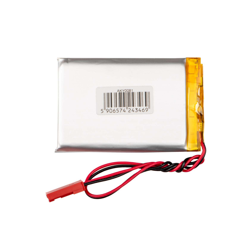 Akyga AKY0081 Batería Li-Po LP573450 3,7 V 980 mAh con PCM, conector JST 2,54 mm 2 pines, cable 150 mm