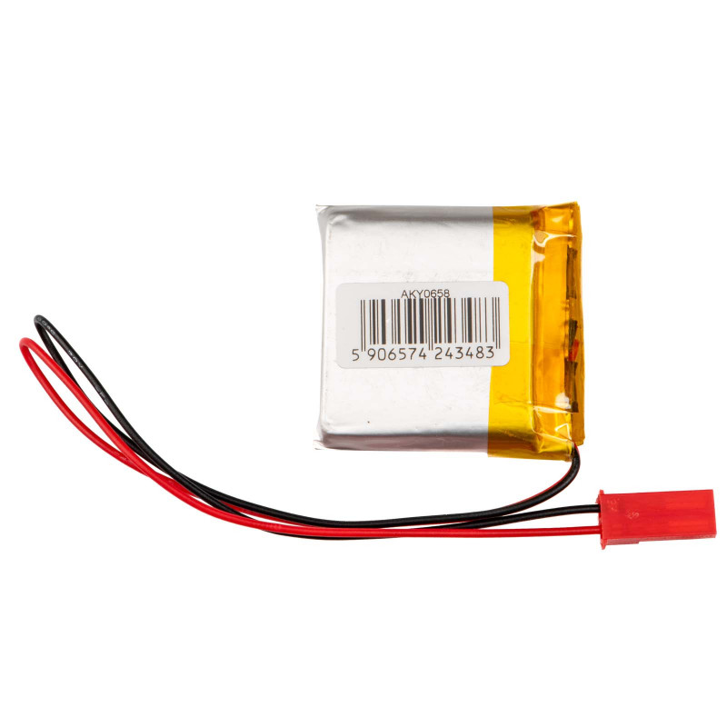 Akyga AKY0658 Batería Li-Po LP753636 3,7 V 1000 mAh con PCM, conector JST 2,54 mm 2 pines, cable 150 mm
