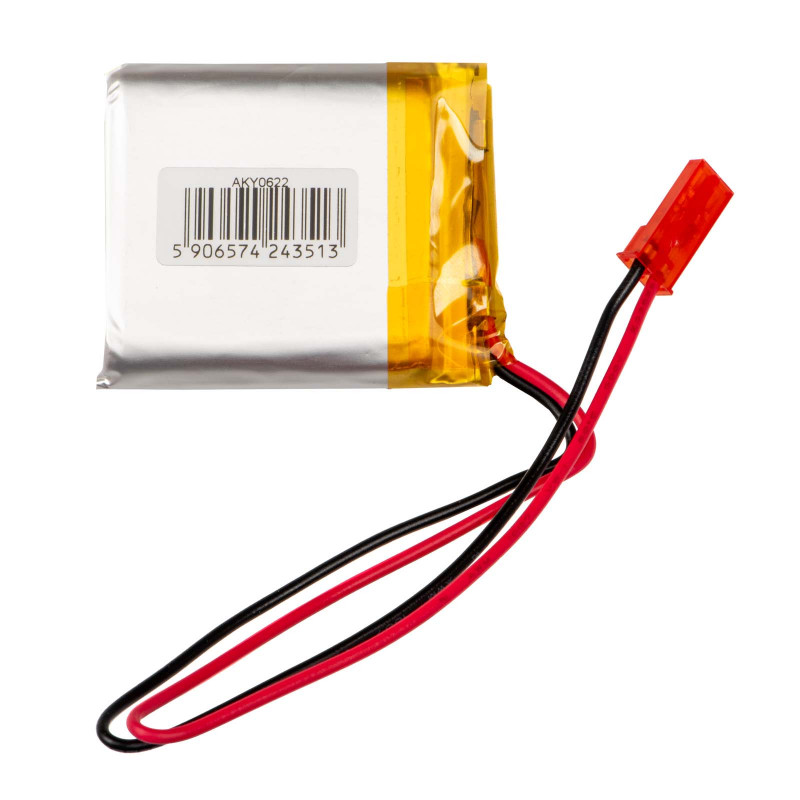 Akyga AKY0622 Batería Li-Po LP883440 3,7 V 1200 mAh con PCM, conector JST 2,54 mm 2 pines, cable 150 mm