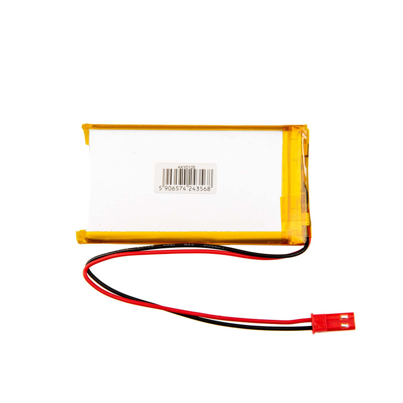Akyga AKY0105 Batería Li-Po LP584070 3,7 V 1500 mAh con PCM, conector JST 2,54 mm 2 pines, cable 150 mm
