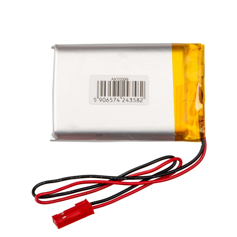Akyga AKY0099 LP903450 batería Li-Po 3,7 V 1600 mAh con PCM, conector macho JST 2,54 mm 2 pines, cable de 150 mm
