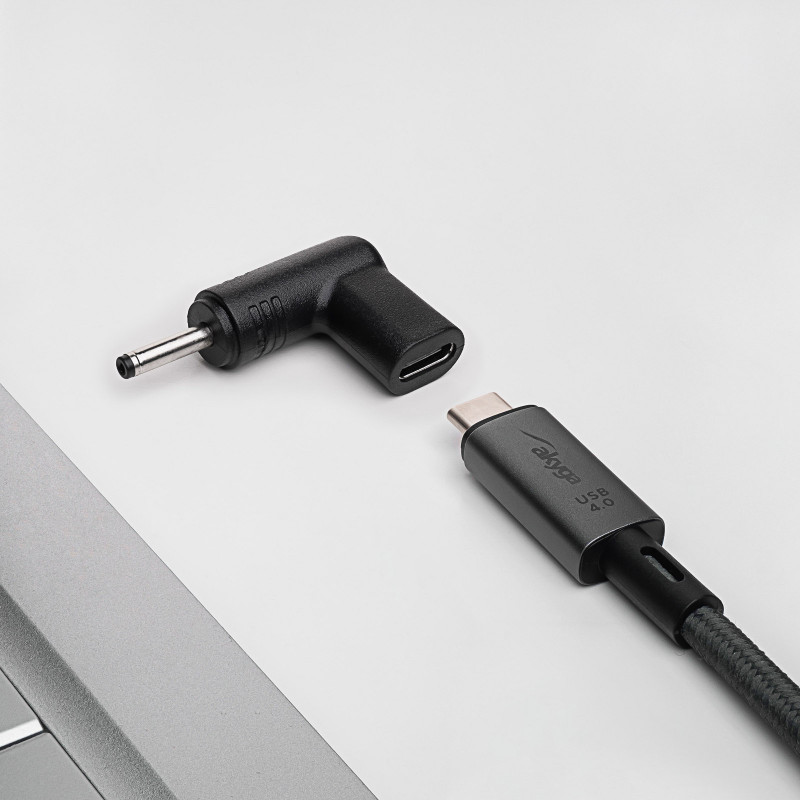 Akyga AK-ND-C06 adaptador de carga USB-C a DC 3,0 x 1,0 mm para portátiles, 18,5-20 V, 100 W