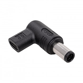 Akyga AK-ND-C07 adaptador de carga USB-C a DC 7,4 x 5,0 mm + pin para portátiles, 18,5-20 V, 100 W, para HP
