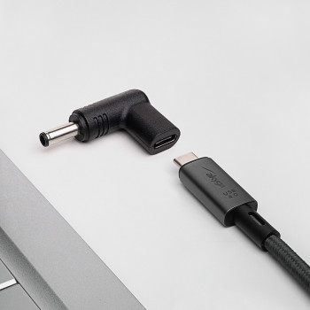 Akyga AK-ND-C10 adaptador de carga USB-C a DC 4,5 x 3,0 mm + pin para portátiles, 18,5-20 V, 100 W, para Dell