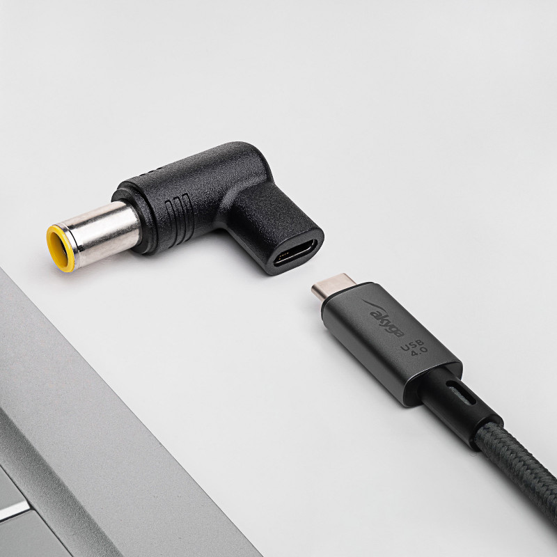 Akyga AK-ND-C12 adaptador de carga USB-C a DC 7,9 x 5,5 mm + pin para portátiles, 18,5-20 V, 100 W