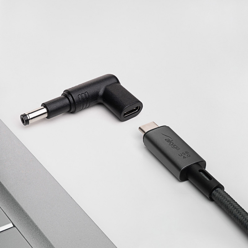 Akyga AK-ND-C13 adaptador de carga USB-C a DC 4,8 x 1,7 mm para portátiles, 18,5-20 V, 100 W