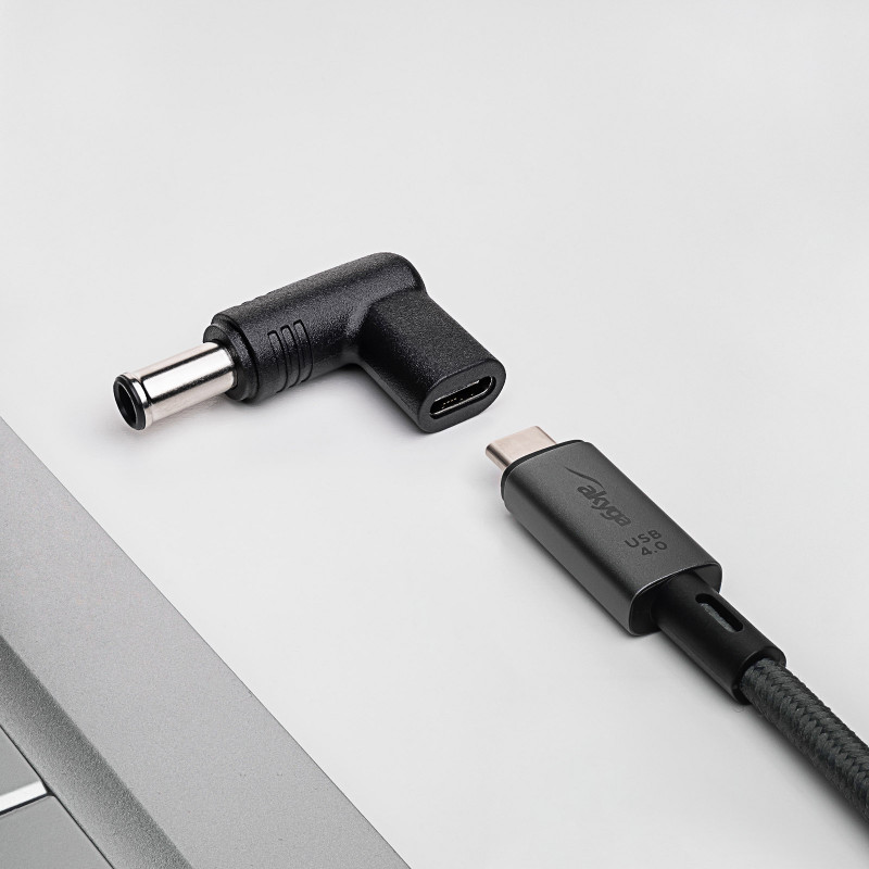 Akyga AK-ND-C14 adaptador de carga USB-C a DC 6,5 x 4,4 mm + pin para portátiles, 18,5-20 V, 100 W