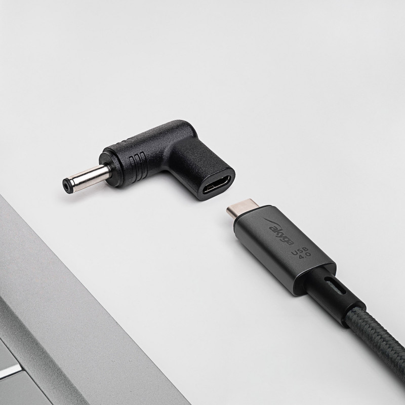 Akyga AK-ND-C15 adaptador de carga USB-C a DC 4,0 x 1,3 mm para portátiles, 18,5-20 V, 100 W