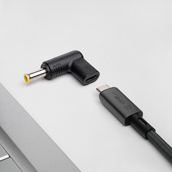 Akyga AK-ND-C16 adaptador de carga USB-C a DC 5,5 x 3,0 mm + pin para portátiles, 18,5-20 V, 100 W