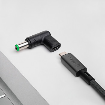 Akyga AK-ND-C18 adaptador de carga USB-C a DC 6,3 x 3,0 mm para portátiles, 15-16 V, 100 W