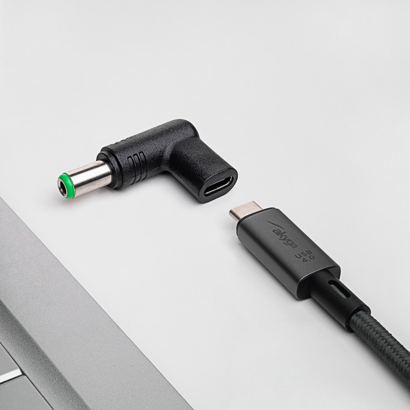 Akyga AK-ND-C18 adaptador de carga USB-C a DC 6,3 x 3,0 mm para portátiles, 15-16 V, 100 W