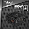 Akyga AK-FL-500 fuente de alimentación ATX sin ventilador 500 W, totalmente modular, 80 PLUS, APFC