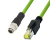 LogiLink CQM035S cable de conexión industrial, Cat.6A, PUR, M12 X-coded a RJ45, 1 m
