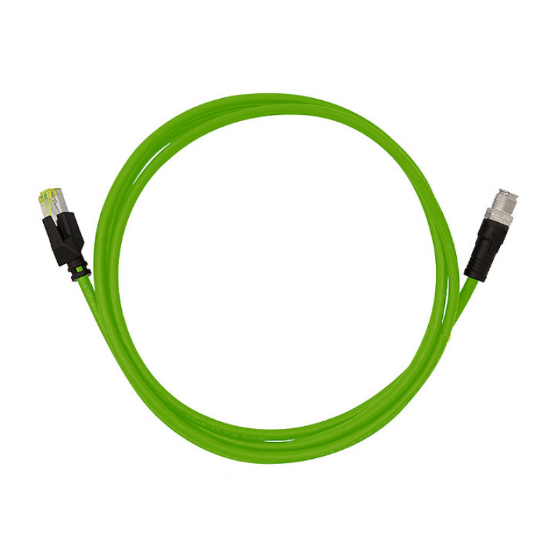 LogiLink CQM035S cable de conexión industrial, Cat.6A, PUR, M12 X-coded a RJ45, 1 m