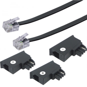 Schwaiger TAL6306533 cable de conexión telefónica, universal, 6 m, RJ-11, negro