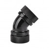 Thermaltake Pacific PETG racor a 45° de doble compresión, diámetro exterior 16 mm, G1/4, negro (CL-W098-CA00BL-A)