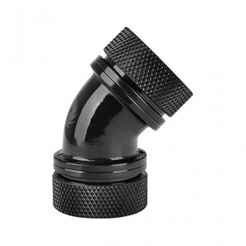 Thermaltake Pacific PETG racor a 45° de doble compresión, diámetro exterior 16 mm, G1/4, negro (CL-W098-CA00BL-A)