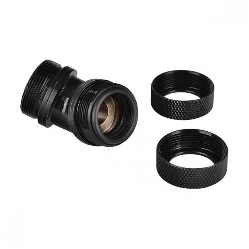 Thermaltake Pacific PETG racor a 45° de doble compresión, diámetro exterior 16 mm, G1/4, negro (CL-W098-CA00BL-A)