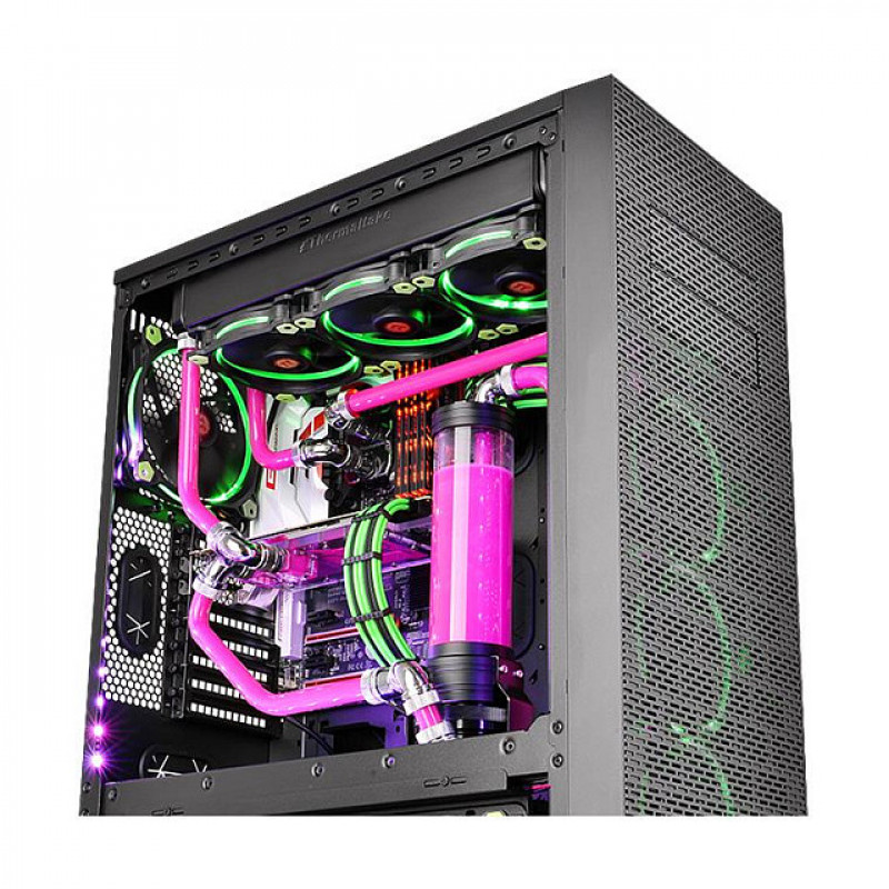 Thermaltake Pacific PETG racor a 45° de doble compresión, diámetro exterior 16 mm, G1/4, negro (CL-W098-CA00BL-A)