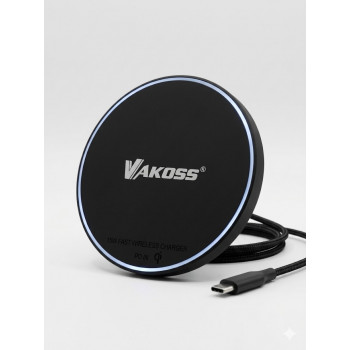 Vakoss MY5316K cargador inalámbrico magnético, 15 W, negro