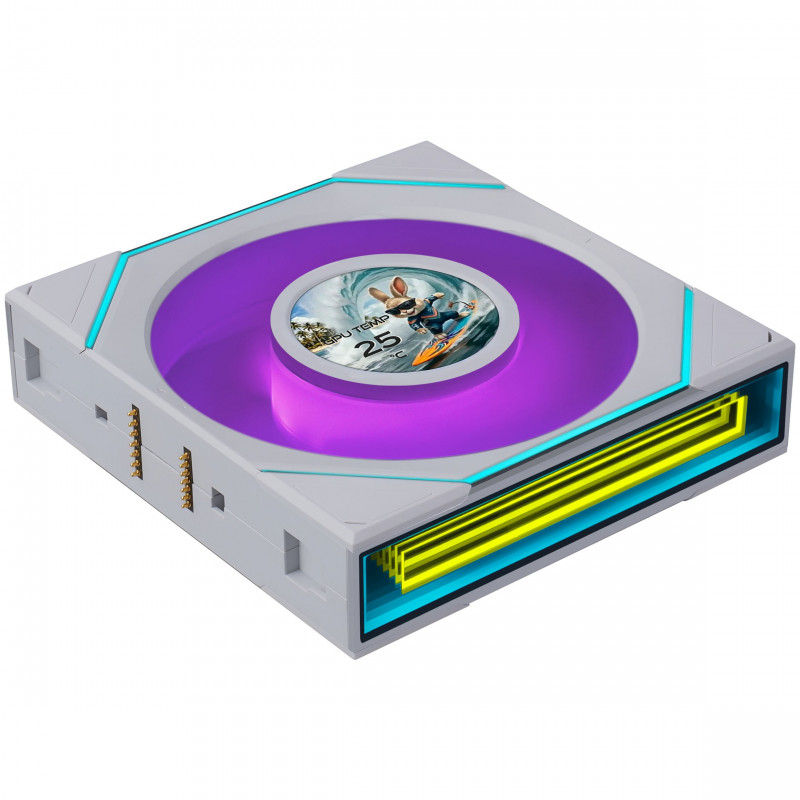 Lian Li UNI FAN SL-INF LCD FLEX Wireless ventiladores de caja (3 uds.) con controlador, ARGB y LCD, 120 mm, blancos