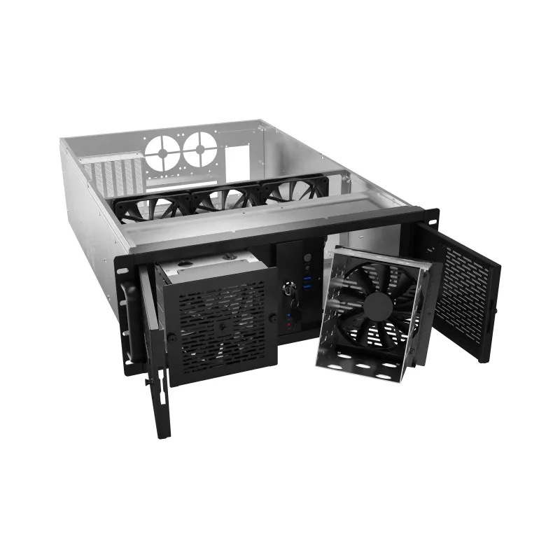 Caja de servidor Lanberg SC01-6504-12B, E-ATX 650/12, 19 pulgadas, 4U