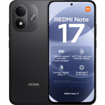 Smartphone Xiaomi Redmi Note 17 4G, 6/256 GB, negro