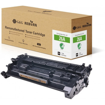 G&G tóner remanufacturado para HP y Troy 26A, negro, 3100 páginas