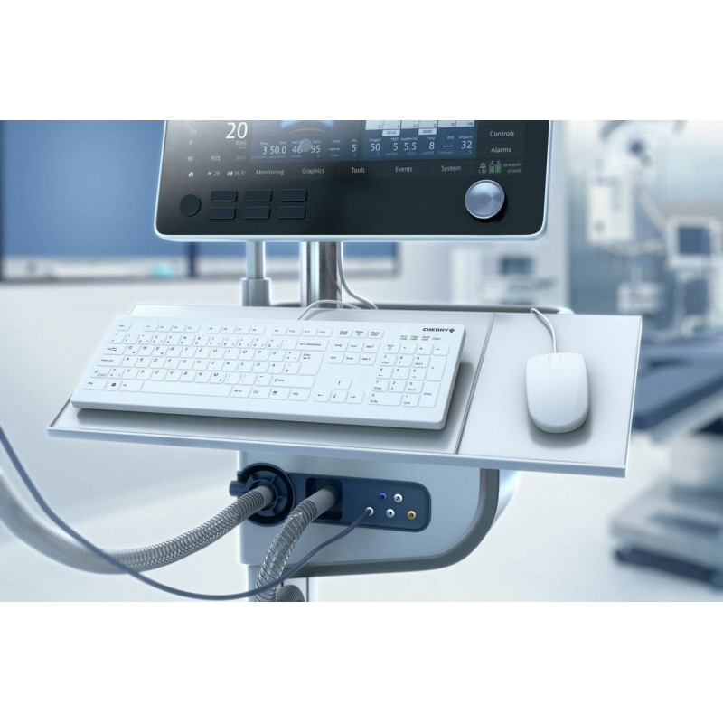 Cherry Contour Active Key AK-C8112-U1-W/EU teclado médico, con cable, distribución UE, blanco
