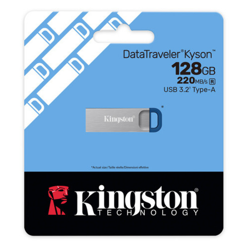 Kingston DataTraveler Kyson DTKNG2/128GB memoria USB, 128 GB, USB 3.2 Gen 1, metálica