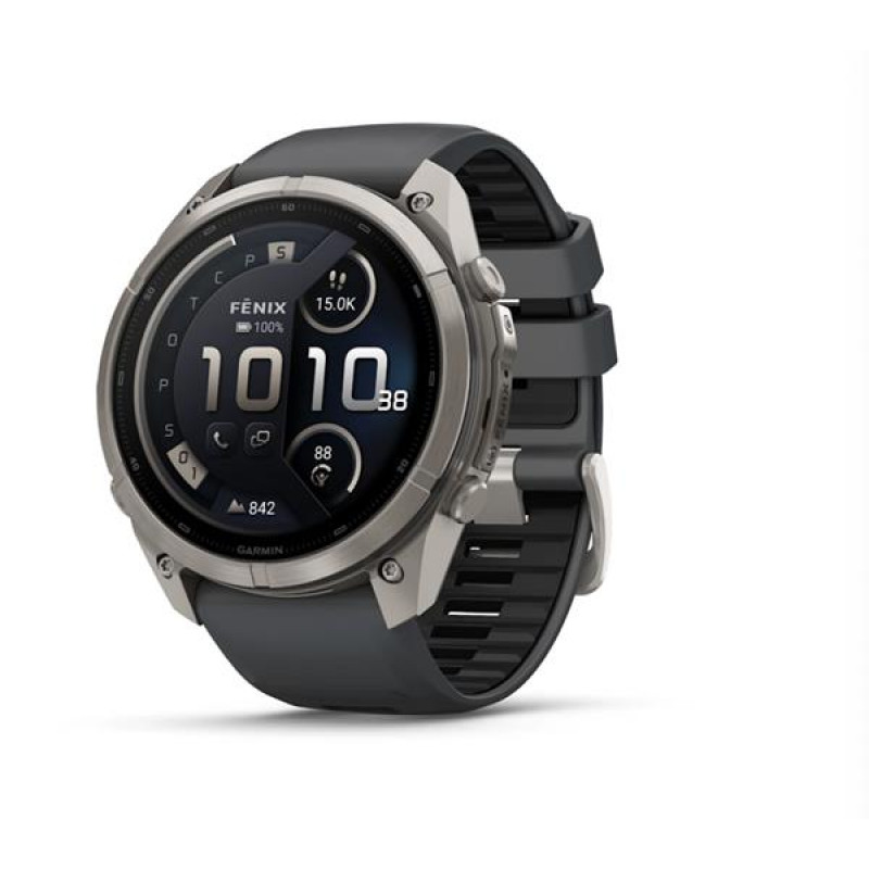 Reloj inteligente Garmin Fenix 9 Pro inReach, 51 mm, caja de titanio, correa de silicona grafito/negro