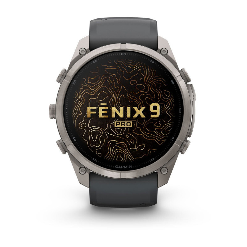 Reloj inteligente Garmin Fenix 9 Pro inReach, 51 mm, caja de titanio, correa de silicona grafito/negro