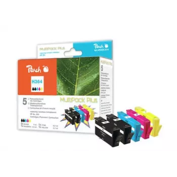 Cartuchos de tinta Peach PI300-685 para HP 364 (5 uds.), negro, amarillo, cian, magenta, compatibles