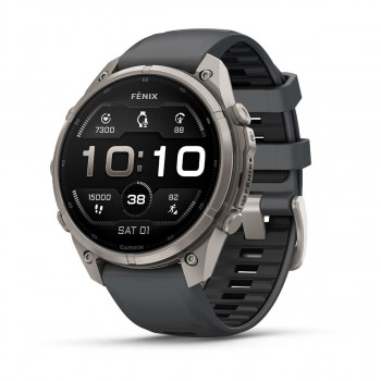 Reloj inteligente Garmin Fenix 9 Pro, 47 mm, caja de titanio, correa de silicona grafito/negro